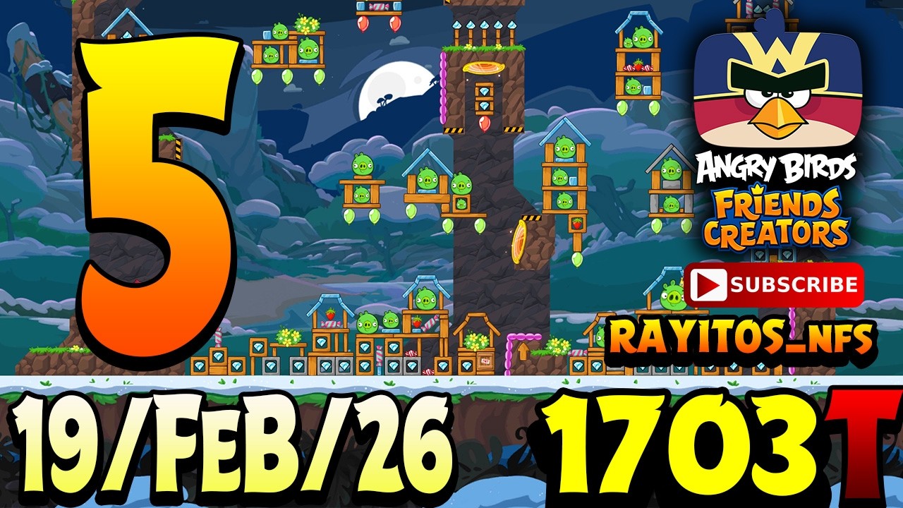 Angry Birds Friends Level 5 Tournament 1703 Highscore POWER-UP walkthrough