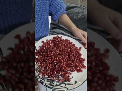 Trying ❤️ eating pomegranate 😆 Dancing 💃 having fun