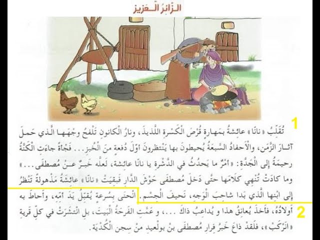 نص القراءة - الزائر العزيز (شرح الكلمات + أجوبة الأسئلة + الأفكار الأساسية) للسنة الرابعة ابتدائي.