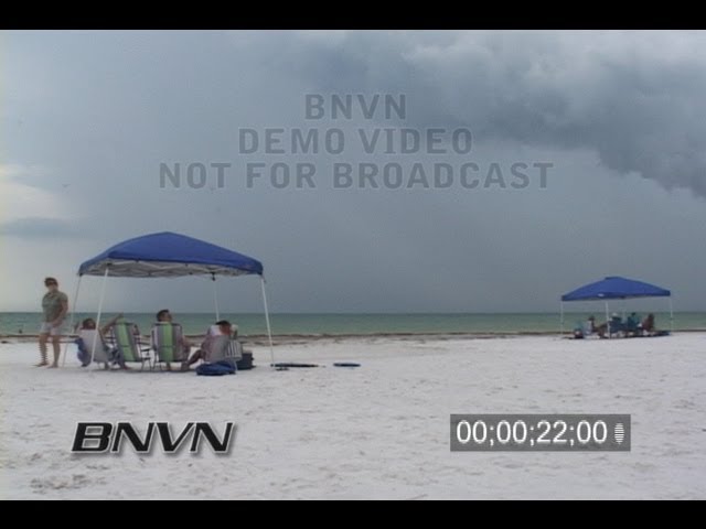7/29/2006 Sarasota, FL Siesta Beach Storm B-Roll