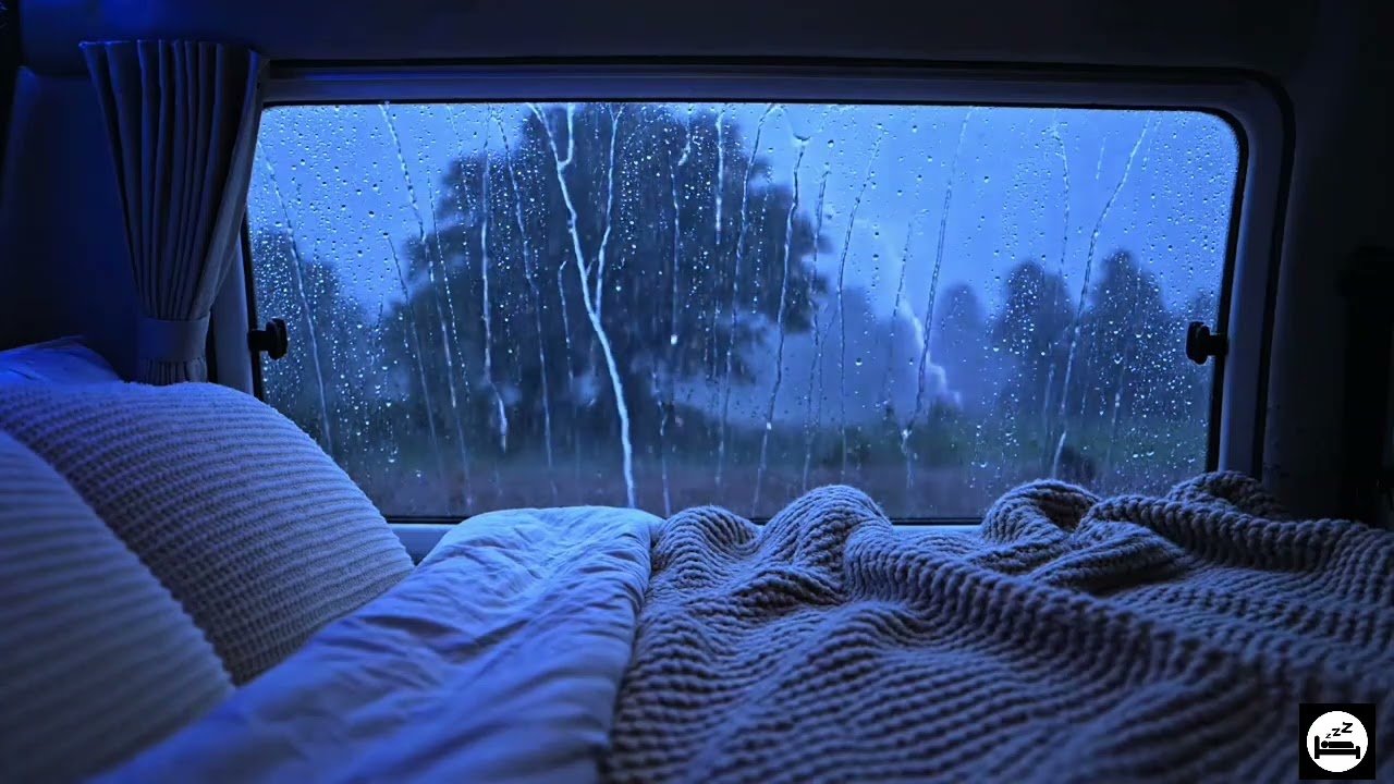 heavy rain on car window for deep sleep #2 4 Hours