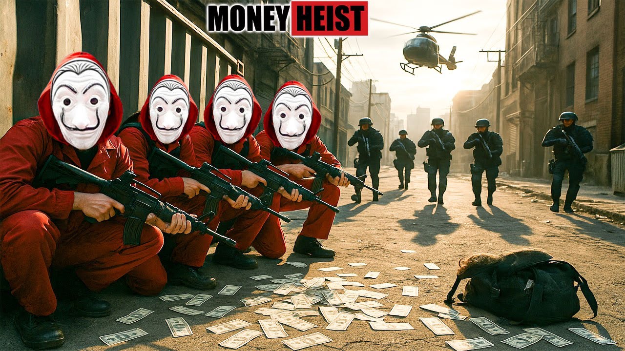 PARKOUR VS MONEY HEIST: Money Heist Team Attacks Police Station at Night | Epic POV