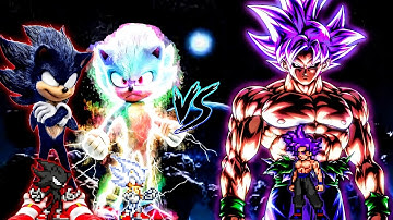 Dark Sonic V2 (New) & Hyper Sonic V2 VS Goku 1000 Yr Old (all form) in Jump Force Mugen