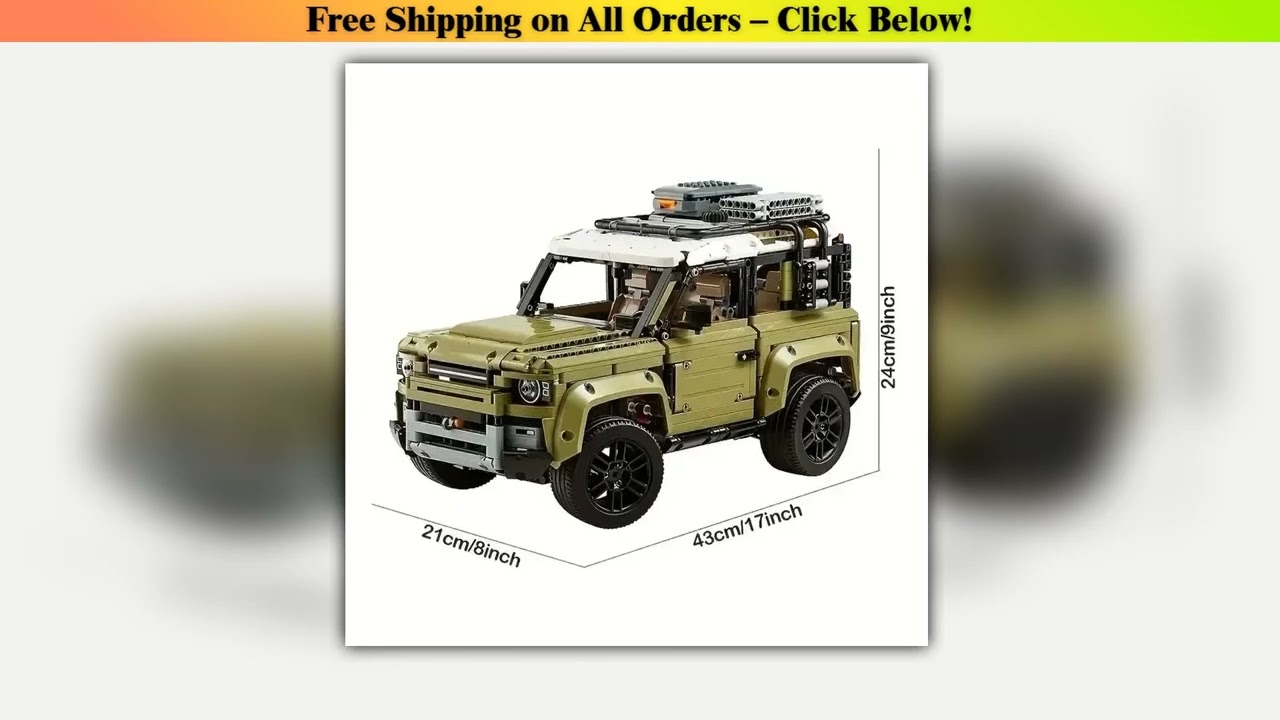 2573PCS Technical Land Off-road Defender Classic Car Building Blocks 42110 Set Model MOC Vehicle