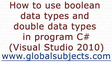 How to use boolean data types and double data types in program C# (Visual Studio 2010)