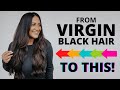 Virgin Black Hair Balayage :: Tutorial :: Black Hair Balayage Indian