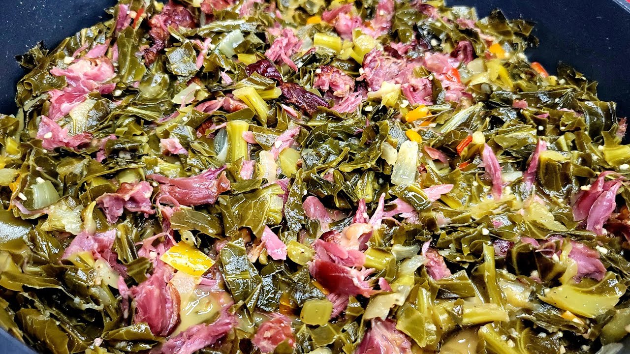 easy collard greens with smoked turkey necks /recipe YouTube