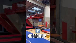 DOUBLE LAYOUT into QUAD BACKFLIP🤯 #trampoline #tumbling #flips #backflip By Oskar Post🐐