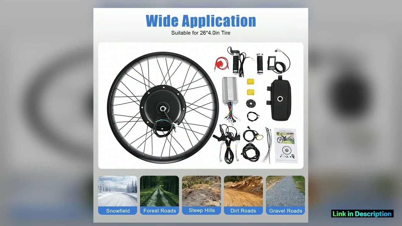 26 48V 1500W Rear Hub Motor LCD EBike Electric Bicycle Conversion Kit Fat Tire For EBike Snow Bike