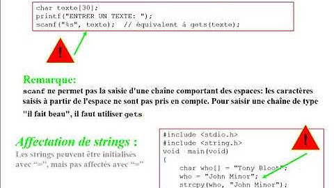 Langage C Les chaines de caractere