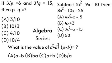 If 𝟑/𝒑 =6 and 𝟑/𝒒 = 15, then p-q =? &Subtract 5x² -9x -10 from 8x² – 10x -25 |PPSC |Math |Urdu/Hindi