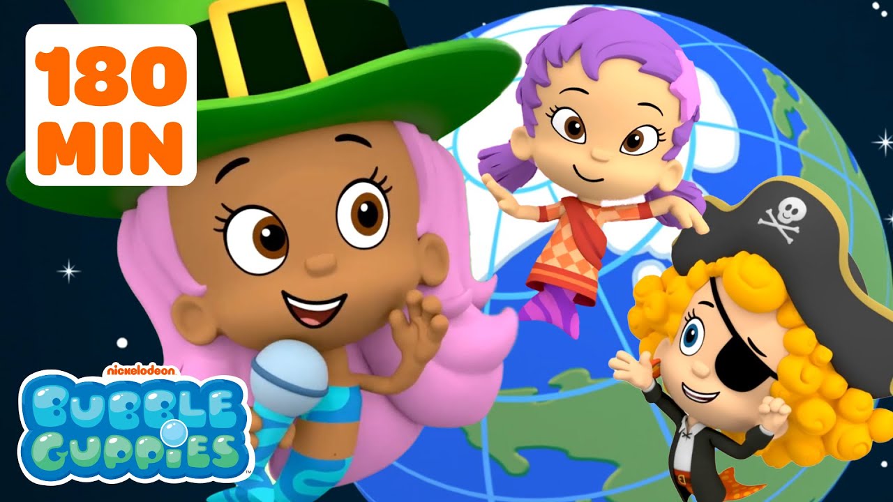 Bubble Guppies Explore The World for 3 HOURS Straight ✨🌍✈️ | Nick Jr.