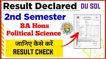 SOL BA Hons Political Science Second Semester Result Declared 2022 | College Updates
