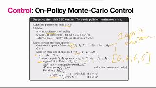 On policy Monte Carlo Control | Epsilon greedy or soft policy screenshot 1