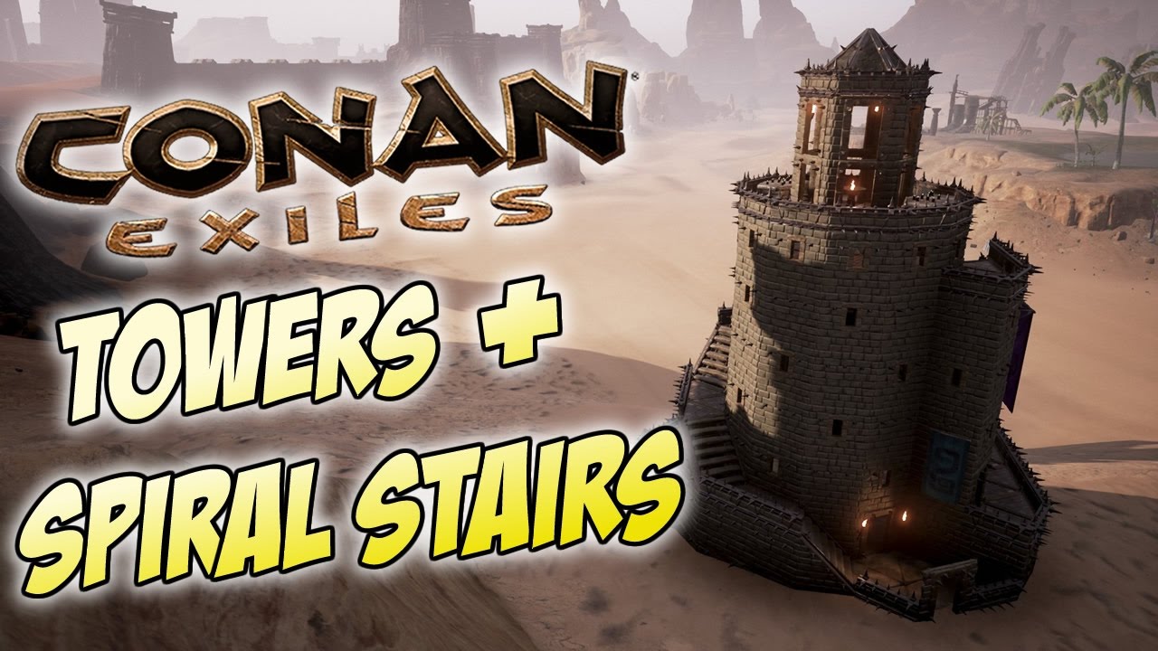 Conan Exiles - Round Tower Tutorial / How to Build Towers With Winding