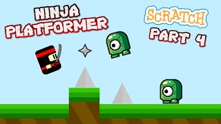 How to make a Ninja Platformer in Scratch 3.0 ( Part 4) | Enemies | scratch Games | Scratch 3.0