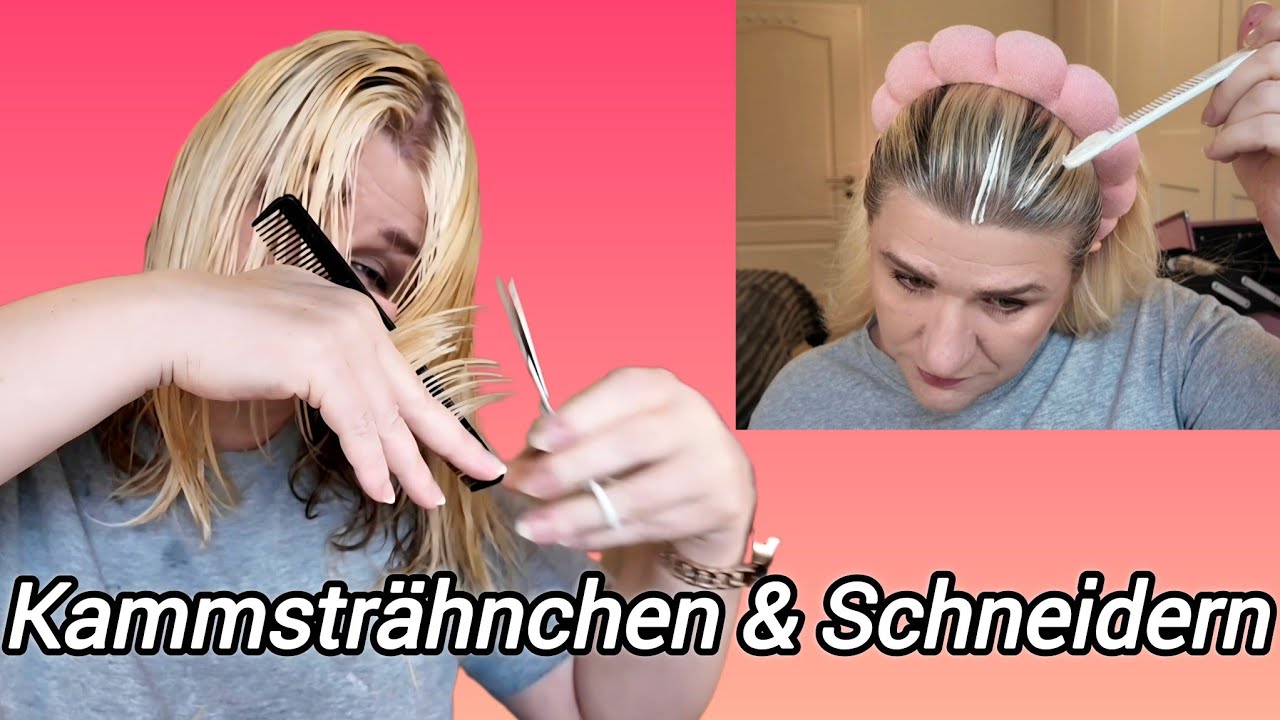 Ansatz blondieren mit Kammsträhnchen & schneiden 