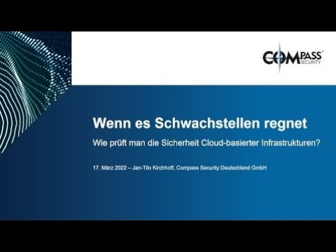 Compass Security Beer-Talk: Wenn es Schwachstellen regnet