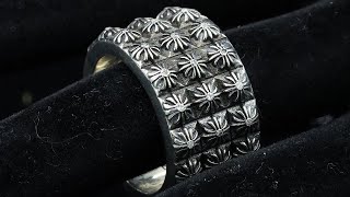 Authentic Chrome Hearts Pete Punk Triple Stack Ring in Sterling