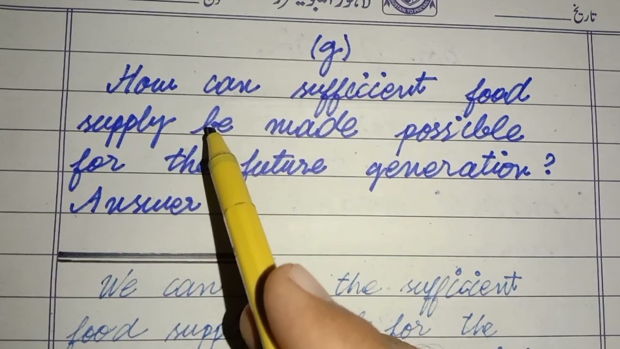 10th English Unit #12 "Population Growth and World Food Supplies" Exercise Question/ Answers