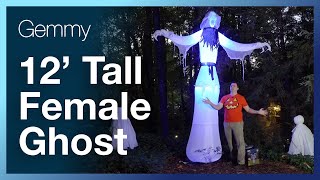 Gemmy 12' Inflatable Female Ghost With Short Circuit Lighting Effect  A Clearance Deal From Walmart