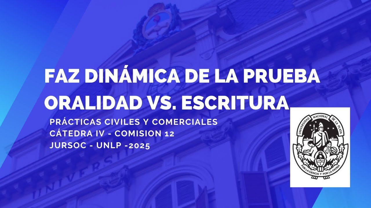 Faz dinámica de la prueba. Oralidad Vs. Escritura
