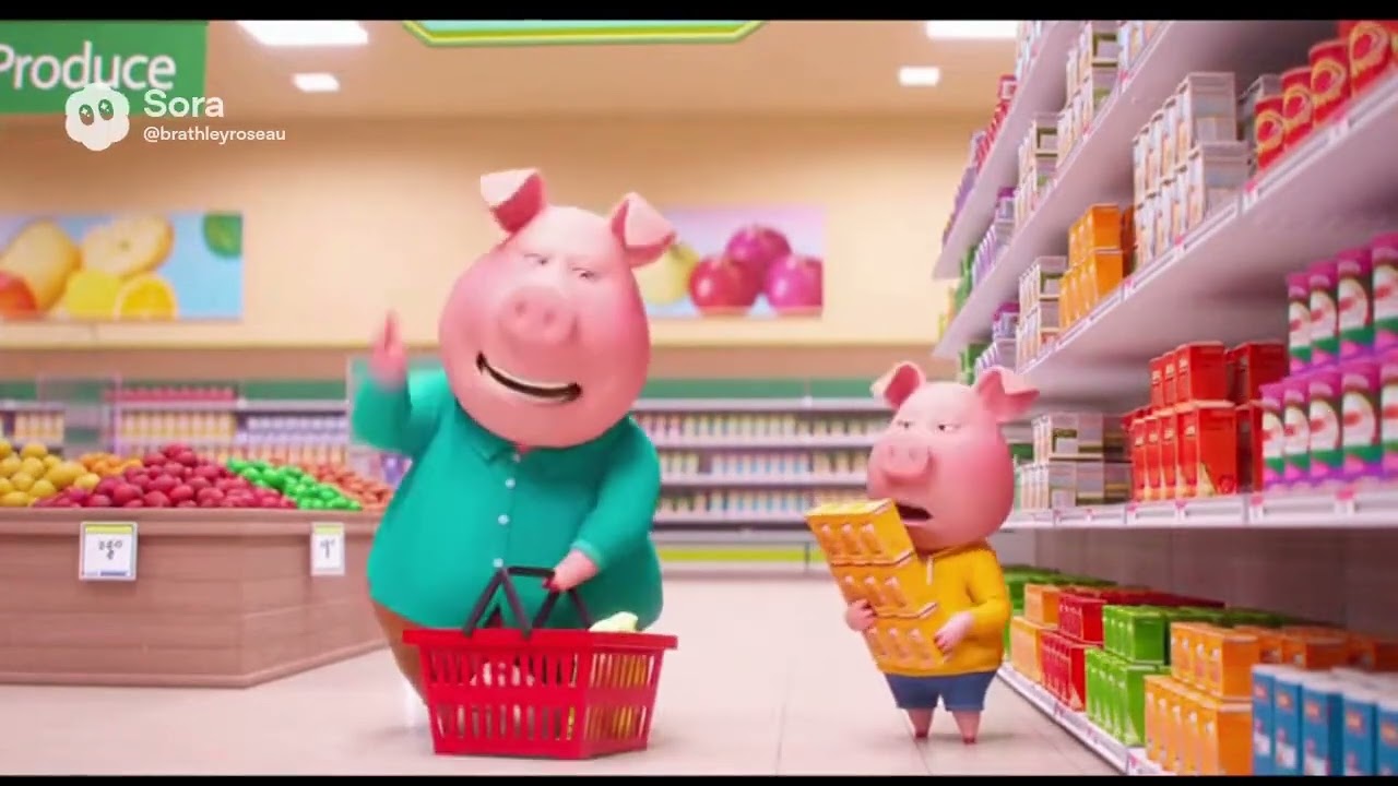 Свинья, иди на рынок и скажи, что ты наказал Сору 2 ИИ