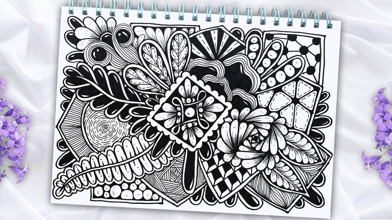🌿🌼Floral Zentangle Art 🌿🌼Doodle Art - YouTube