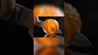 Oddly Satisfying Glowing Glass Orange Cut 🍊🔪 | ASMR Macro Sounds