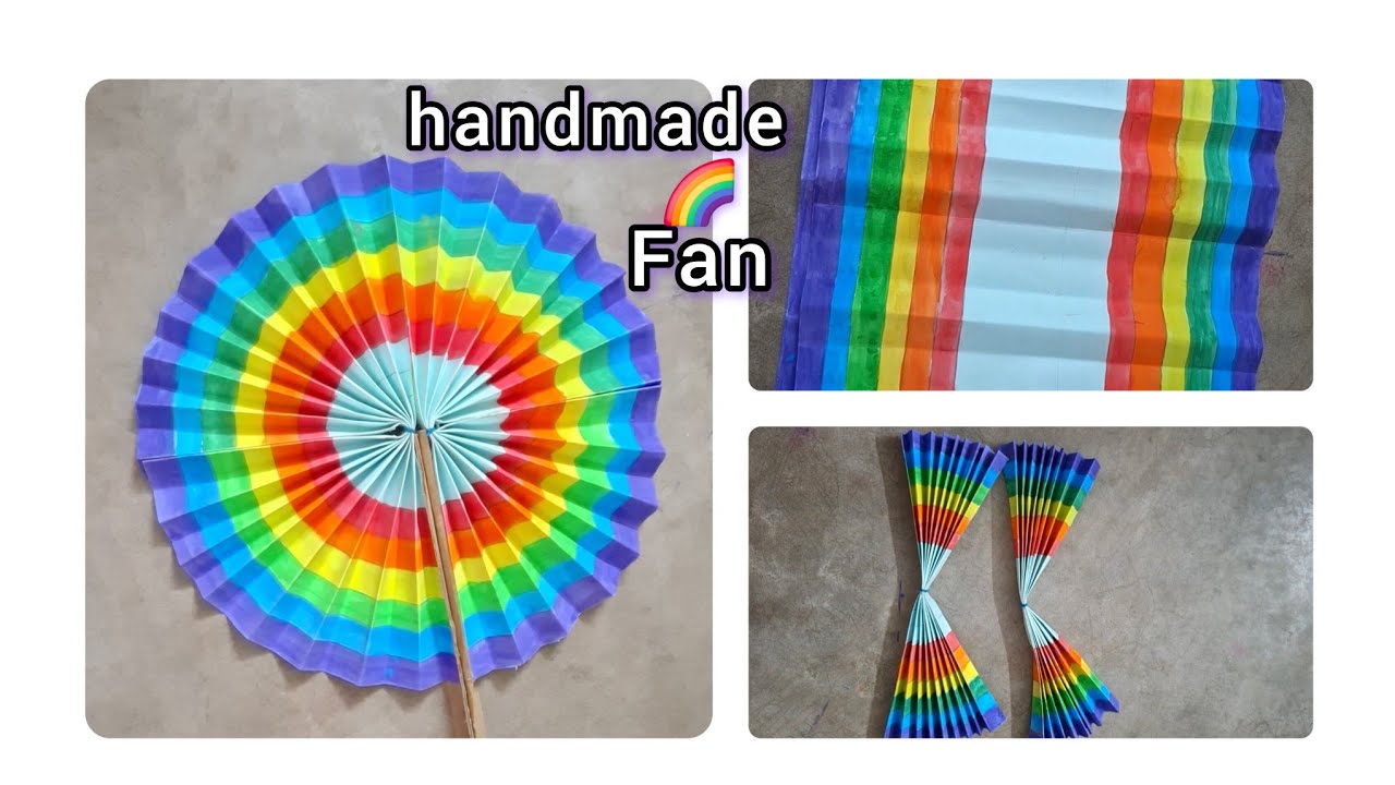 Diy! Handmade rainbow fan making at home 🌈💓#trending #diy #viralvideo #handmade #video #youtube #new