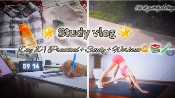 Day 10 | Practical Exam ✅ + 1-Hour Study 📚 + 15-Min Core Workout 💪