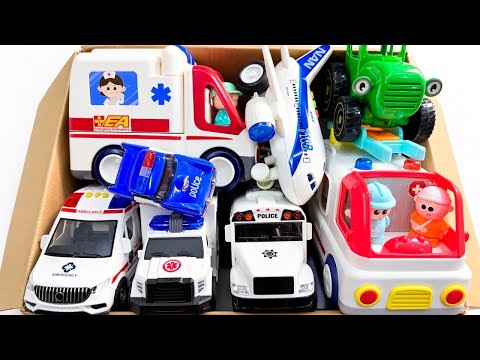 救急車とパトカーの緊急走行テスト！サイレン音と飛行機おもちゃ★Kids Toy Cars⁠