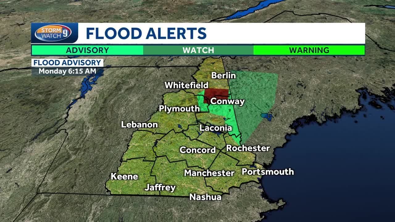 Flash flood warning in effect in northern NH - YouTube
