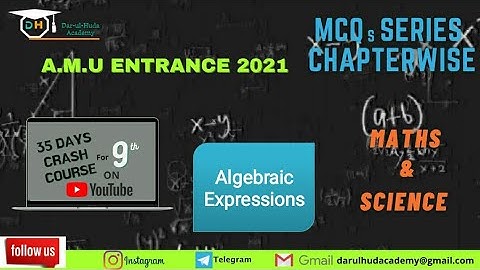 Algebraic Expressions |AMU Entrance |Class 8 Maths