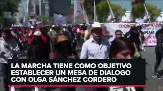 Marcha de campesinos en Paseo de la Reforma