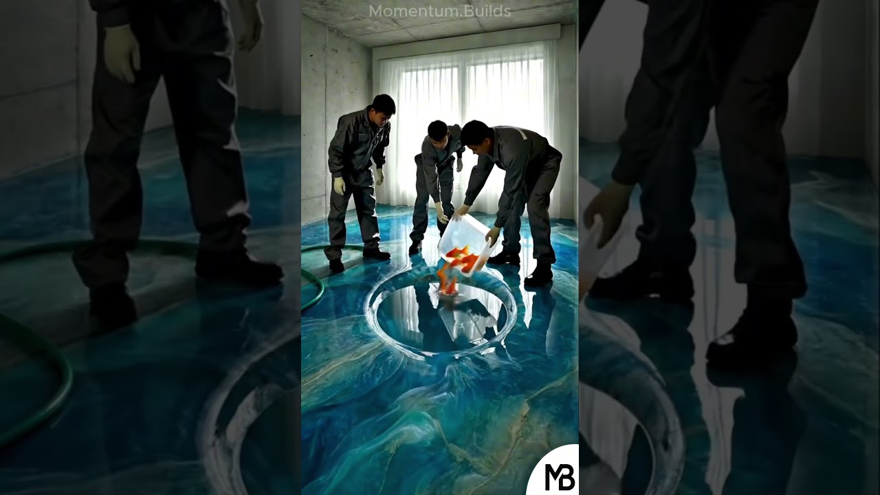 Stunning Epoxy Aquarium Bedroom Floor Transformation 