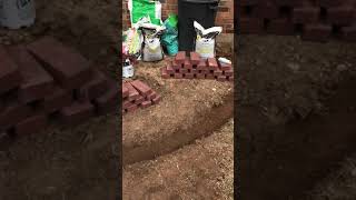 Adding a Brick Mow Strip to the New Garden Bed