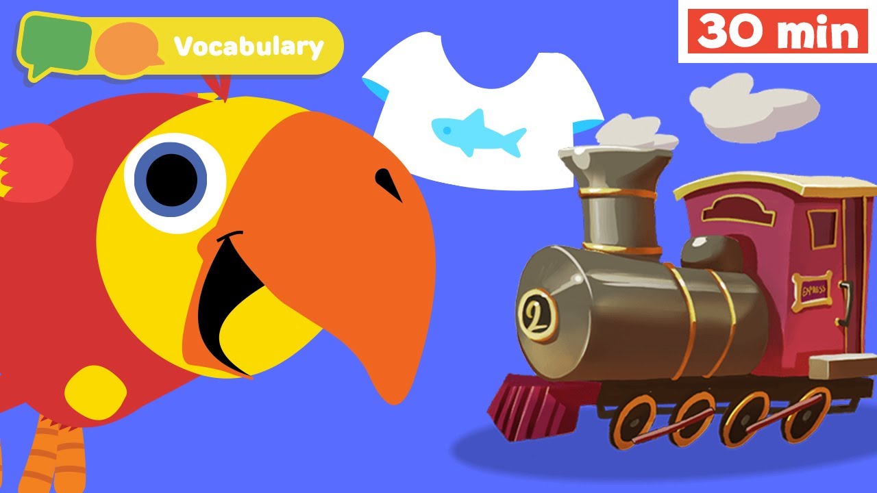 Learn First Words w Larry | Sensory Stimulation for Babies | Vehicles & Musical Instruments for Kids