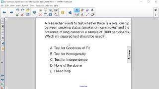 AP Stats Chi Square Test for Independence Q54