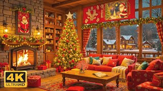 Christmas Background Piano Music with Warm Crackling Fireplace To Relax 🎄🔥 Christmas Cabin Ambience screenshot 2