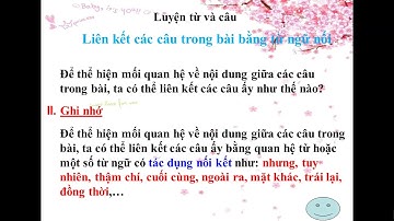 Tuần 27 Lớp 5 Môn Luyện từ và câu Bài Liên kết các câu trong bài bằng từ nối