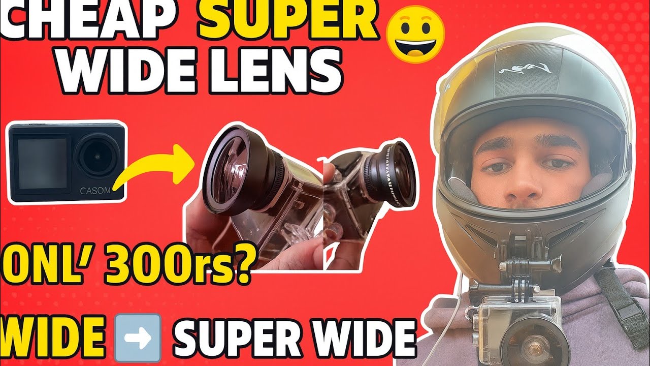 Turn Wide Angle into Super Wide using a ₹300 Lens 😲 | Action Camera Hack 