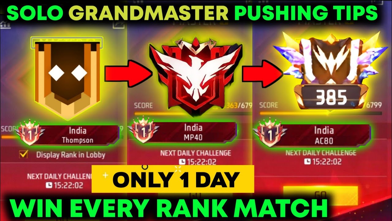Free Fire Solo Rank Push Tips And Tricks | Win Every Ranked Match | How ...