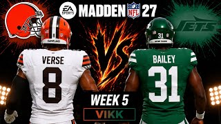 Browns vs Jets Week 5 Simulation | Madden 27 Draft Rosters