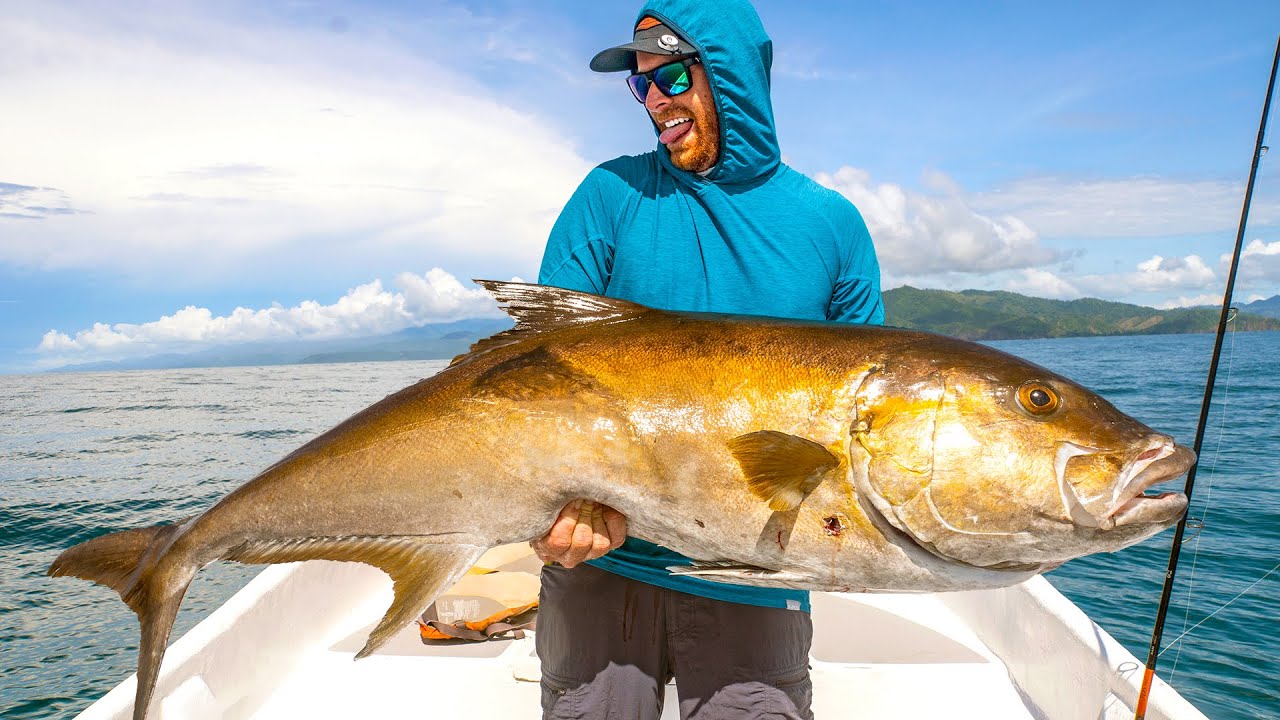 Kayak fishing massive almaco jacks mahi catch clean cook field