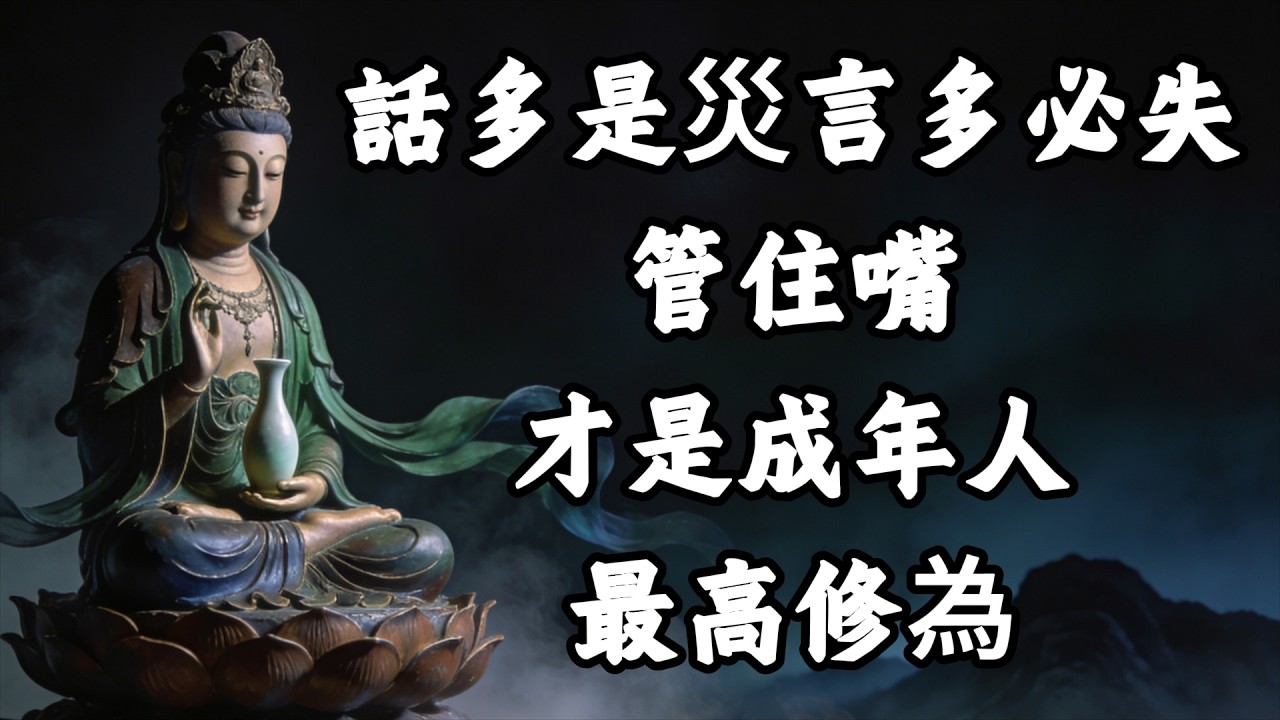 話多是災，言多必失！管住嘴，才是成年人最高級的修為！#佛学 #修行 #人生感悟 #修心修行 #國學 #治愈