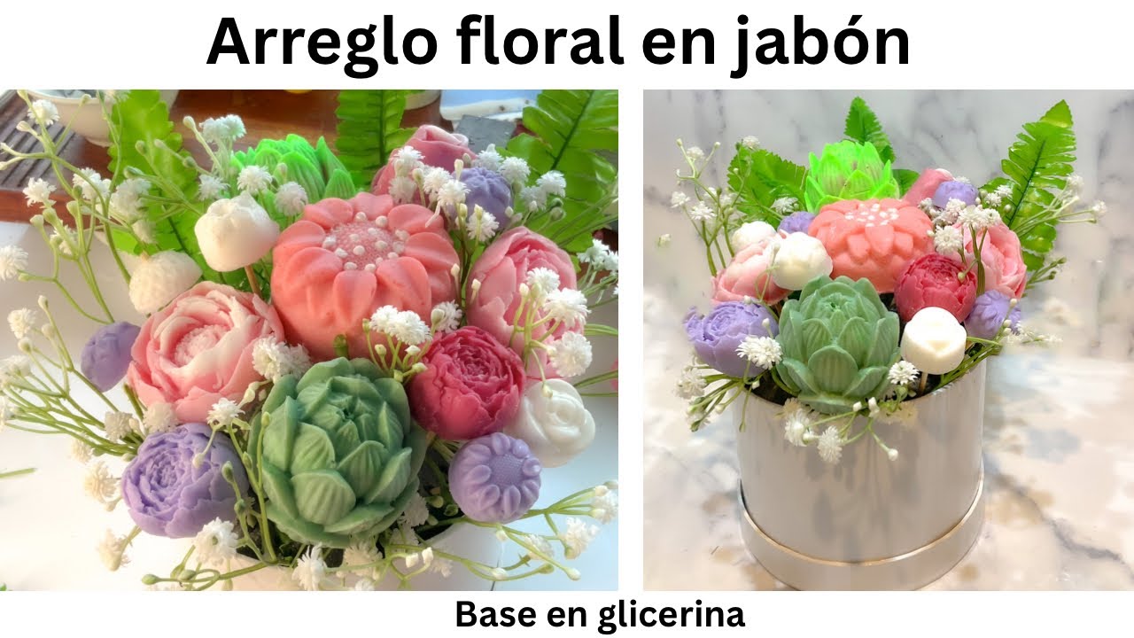 ARREGLO FLORAL EN JABON (base en glicerina)