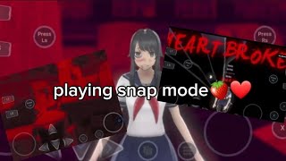 playing snap mode in yandere simulator for android❤️🍓+ how to download yansim for android