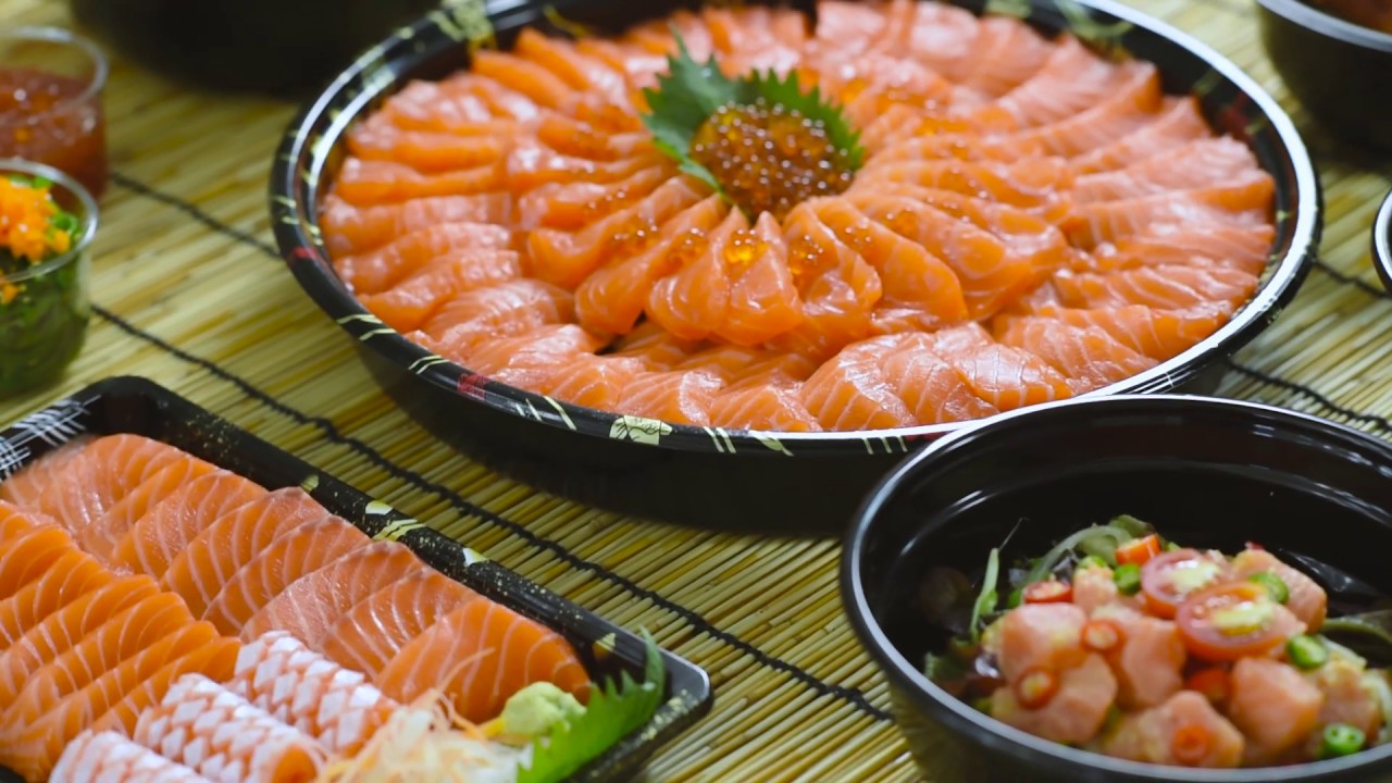 Delicious Fresh Salmon Sashimi Delivery // สุโก้ยแซลมอนเดลิเวอรี่ YouTube