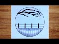 How to draw beautiful drawing nature || scenery easy art drawing